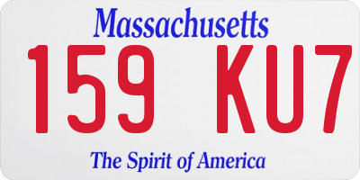 MA license plate 159KU7