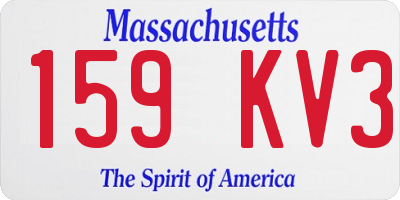 MA license plate 159KV3