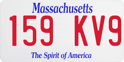MA license plate 159KV9