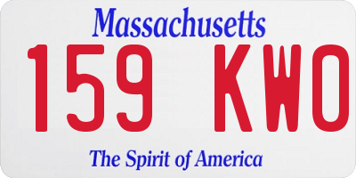MA license plate 159KW0