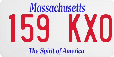 MA license plate 159KX0