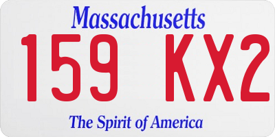 MA license plate 159KX2