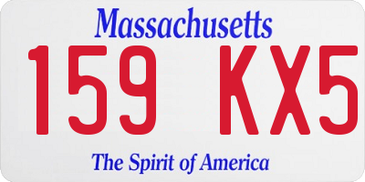 MA license plate 159KX5