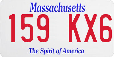 MA license plate 159KX6