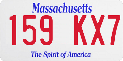 MA license plate 159KX7
