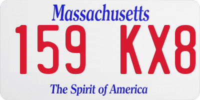 MA license plate 159KX8