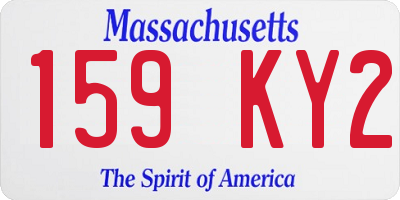 MA license plate 159KY2