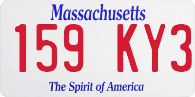 MA license plate 159KY3