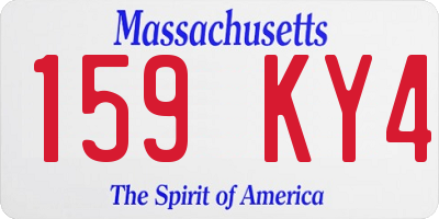 MA license plate 159KY4