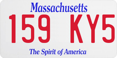 MA license plate 159KY5