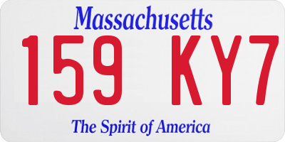 MA license plate 159KY7