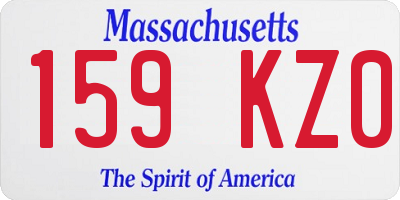 MA license plate 159KZ0