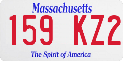 MA license plate 159KZ2