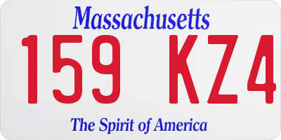 MA license plate 159KZ4