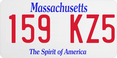 MA license plate 159KZ5