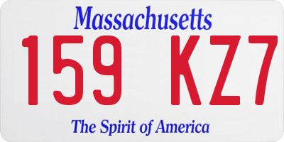 MA license plate 159KZ7