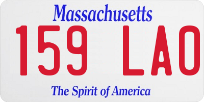 MA license plate 159LA0