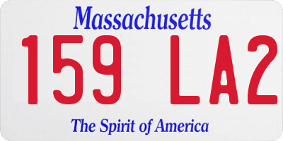 MA license plate 159LA2