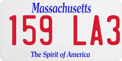 MA license plate 159LA3