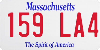 MA license plate 159LA4