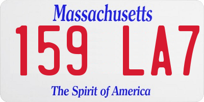 MA license plate 159LA7