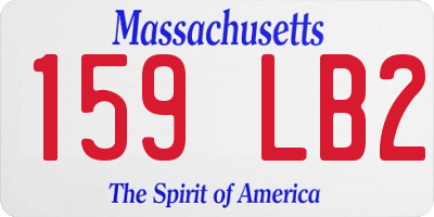 MA license plate 159LB2