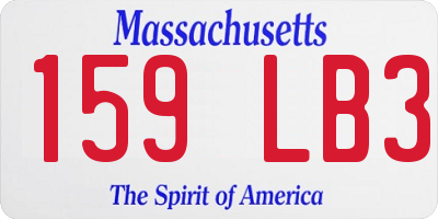 MA license plate 159LB3