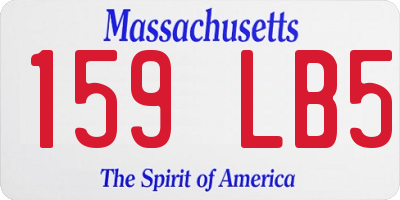 MA license plate 159LB5
