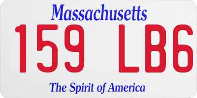 MA license plate 159LB6