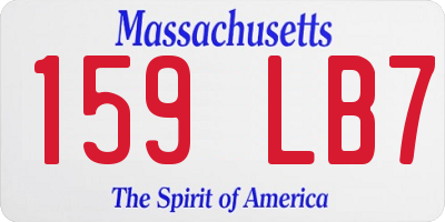 MA license plate 159LB7