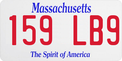 MA license plate 159LB9