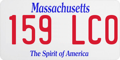 MA license plate 159LC0