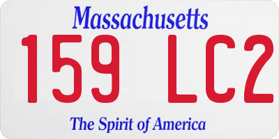 MA license plate 159LC2