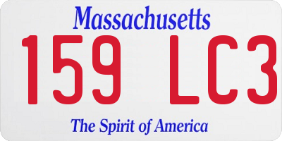 MA license plate 159LC3