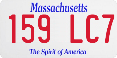 MA license plate 159LC7