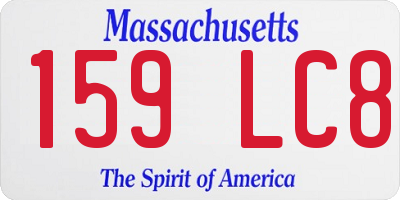 MA license plate 159LC8