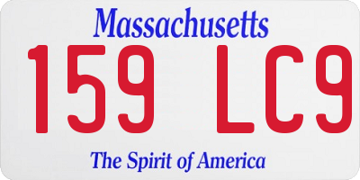 MA license plate 159LC9