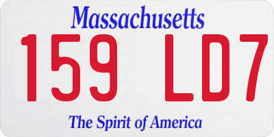 MA license plate 159LD7