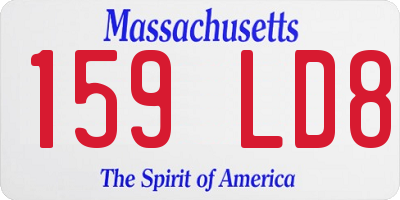MA license plate 159LD8