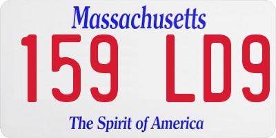 MA license plate 159LD9