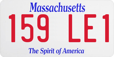MA license plate 159LE1