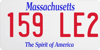 MA license plate 159LE2