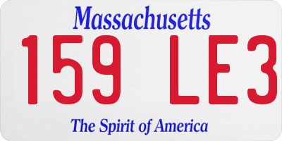 MA license plate 159LE3