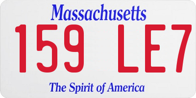 MA license plate 159LE7