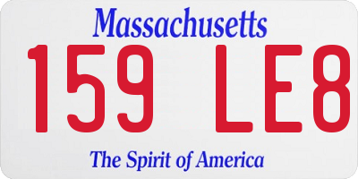 MA license plate 159LE8