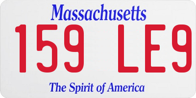 MA license plate 159LE9
