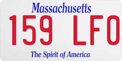 MA license plate 159LF0