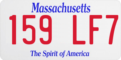 MA license plate 159LF7