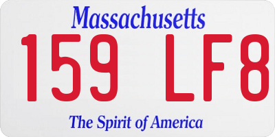 MA license plate 159LF8