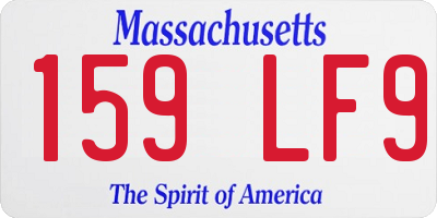 MA license plate 159LF9